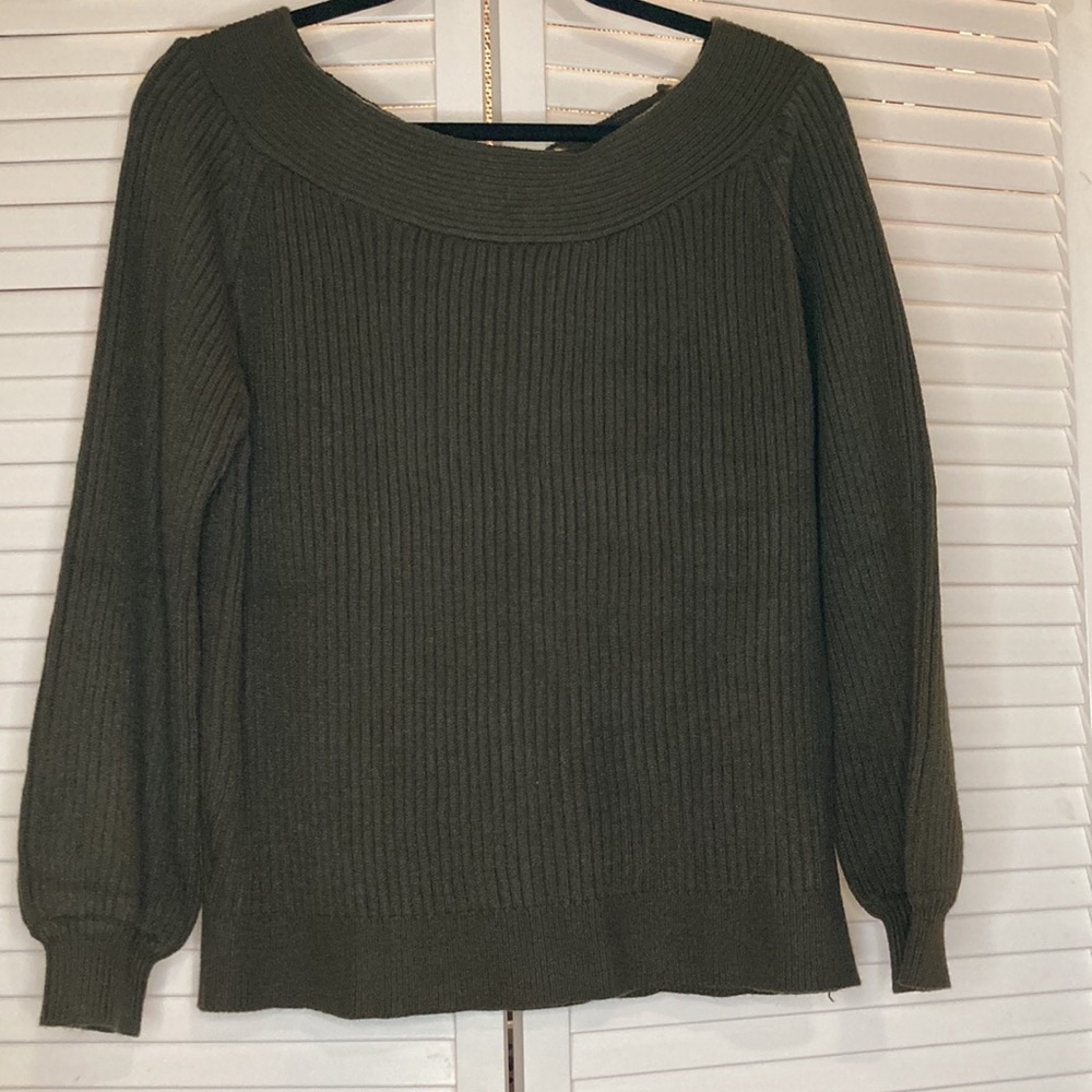 KIRUNDO OFF SHOULDER SWEATHER WOMEN SIZE MEDIUM GREEN DARK NEW - Picture 2 of 9